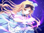  blonde_hair dress game_cg gloves ko~cha long_hair magic orange_eyes ribbons shukufuku_no_campanella 