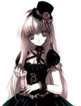  dress empty_eyes flower gothic hat lowres pocket_watch ribbon rose silver_hair top_hat watch 
