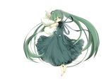  green_eyes green_hair hatsune_miku long_hair twintails vocaloid white 