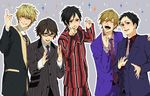  black_hair blonde_hair blue_eyes durarara! glasses heiwajima_shizuo kida_masaomi kishitani_shinra male orihara_izaya red_eyes ryuugamine_mikado short_hair suit tie yellow_eyes 