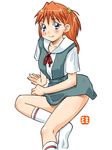  blue_eyes feet ikurumi_kaoru neon_genesis_evangelion orange_hair school_uniform serafuku sit sitting socks soryu_asuka_langley 