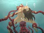  artist_request asphyxiation blue_eyes brown_hair drowning long_hair nude rape solo tentacles underwater underwater_sex water 