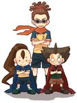  3boys cape dnbrghn domen_syuichiro inazuma_eleven inazuma_eleven_(series) kidou_yuuto male male_focus multiple_boys ponytail scarf shourinji_ayumu 