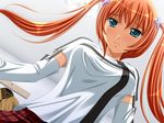  cross erika_inaba futari_no_erika green_eyes orange_hair twintails 