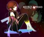  barefoot brown_eyes brown_hair gloves headphones highres looking_back meiko meiko_(append) short_hair solo starcrown vocaloid vocaloid_append zoom_layer 