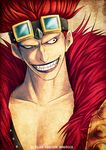  dated eustass_captain_kid goggles goggles_on_head grin kei-suwabe male_focus one_piece red_eyes red_hair smile solo teeth 