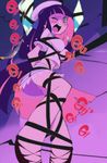  big blue_eyes blue_hair bondage breasts cap cry gothic_lolita hat nail_polish open_mouth panty_&amp;_stocking_with_garterbelt rope sandals stocking_(character) stockings 