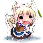  animal_ears blonde_hair cat_ears cat_tail cat_teaser chibi extra_ears hoshizuki_(seigetsu) kemonomimi_mode minigirl mizuhashi_parsee pointy_ears puru-see scarf short_hair solo tail tears touhou trembling 