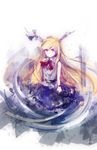  bad_id bad_pixiv_id blonde_hair highres horns ibuki_suika jq long_hair red_eyes serious solo touhou 