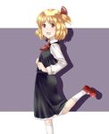  blonde_hair kuze mary_janes red_eyes rumia shoes short_hair side_ponytail solo touhou 