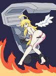  anus ass ball_and_chain censored decensor_request fire highres ninja_man nude panty_&amp;_stocking_with_garterbelt panty_(character) panty_(psg) wings 