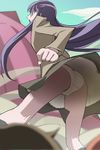  ass from_below haruyama_kazunori heartcatch_precure! myoudou_gakuen_high_school_uniform panties pantyshot precure school_uniform skirt solo tsukikage_yuri underwear upskirt 