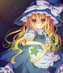  bad_id bad_pixiv_id blonde_hair grin hat kirisame_marisa long_hair reia sky smile solo star star_(sky) starry_sky touhou witch_hat yellow_eyes 