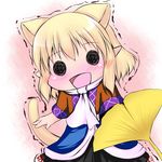  :d animal_ears blonde_hair blush cat_ears cat_tail chibi extra_ears ginkgo happy hoshizuki_(seigetsu) kemonomimi_mode mizuhashi_parsee open_mouth pointy_ears puru-see scarf short_hair smile solo tail touhou trembling 