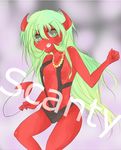  breasts cleavage demon_girl horns panty_&amp;_stocking_with_garterbelt red_skin scanty scanty_(psg) swimsuit tail 