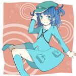  blue_eyes blue_hair boots hair_bobbles hair_ornament kawashiro_nitori key sailor_antei solo touhou twintails two_side_up 