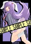  animal_ears ass bad_id bad_pixiv_id blush bunny_ears censored character_name doseisan_(dosei-san) highres long_hair open_mouth pink_eyes purple_hair reisen_udongein_inaba sample solo touhou 