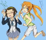  bad_anatomy cosplay headband k-on! kousaka_kirino multiple_girls ore_no_imouto_ga_konna_ni_kawaii_wake_ga_nai satou_satomi school_uniform seiyuu_connection tainaka_ritsu taketatsu_ayana 