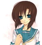  brown_hair green_eyes higurashi_no_naku_koro_ni ryugu_rena ryuuguu_rena school_uniform serafuku short_hair 