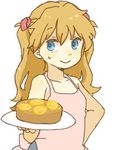  apron blue_eyes cake food long_hair neon_genesis_evangelion non-web_source orange_hair solo souryuu_asuka_langley third-party_edit yukke 