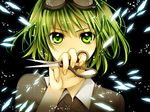  bad_id bad_pixiv_id goggles goggles_on_head green_eyes green_hair gumi kanae_(aab) mosaic_roll_(vocaloid) scissors solo vocaloid 