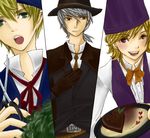  3boys artist_request blonde_hair brown_eyes green_eyes harvest_moon male male_focus mark_(harvest_moon) multiple_boys pierre_(harvest_moon) red_eyes silver_hair vaughn_(harvest_moon) 