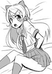  eba greyscale kousaka_kirino long_hair monochrome ore_no_imouto_ga_konna_ni_kawaii_wake_ga_nai school_uniform serafuku solo 