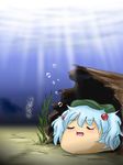  blue_hair female kawashiro_nitori ocean sea sleeping touhou water yukkuri_nitori yukkuri_shiteitte_ne 