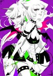  choker demon_girl fang hebi_(yurari) horns kneesocks_(psg) long_hair midriff multiple_girls navel panties panty_&amp;_stocking_with_garterbelt ponytail scanty_(psg) siblings sisters skirt spot_color tail thighhighs underwear wings 