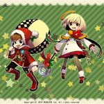  1girl boots christmas dress gin_(oyoyo) original pantyhose santa_costume 