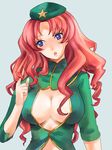  bad_id bad_pixiv_id breasts chinese_clothes cleavage cleavage_cutout hat hong_meiling large_breasts long_hair pappappao purple_eyes red_hair solo touhou wavy_hair 