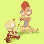  bad_pixiv_id gen_5_pokemon nintendo no_humans nozm pokemon pokemon_(creature) pokemon_(game) pokemon_bw scrafty scraggy tricycle 