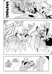  advent_cirno cirno comic greyscale hard_translated highres letty_whiterock monochrome multiple_girls spell_card sword touhou translated weapon 