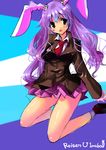  absurdres animal_ears bad_id bad_pixiv_id blazer bunny_ears character_name highres jacket kobanzame long_hair necktie pleated_skirt purple_hair red_eyes red_neckwear reisen_udongein_inaba sketch skirt solo touhou 