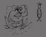  artichoke_(buddy_thunderstruck) bed buddy_thunderstruck_(series) canid canine canis clothed clothing domestic_dog male male/male mammal mr._weaselbrat_(buddy_thunderstruck) mustelid orf sleeping topless underwear weasel 