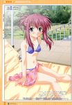  absurdres bikini chair chikage_(sister_princess) highres lounge_chair nagase_yutaka purple_eyes purple_hair sarong sister_princess solo swimsuit 