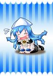  alternate_costume aoi_ryuunosuke blue_hair chibi closed_eyes enmaided hat ikamusume long_hair maid shinryaku!_ikamusume solo tears tentacle_hair 