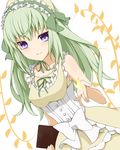  bonnet clair_vaux_bernardus dress frills green_hair long_hair nemu_(nebusokugimi) ribbon solo umineko_no_naku_koro_ni 