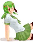  green_hair human kirlia pokemon red_eyes school_uniform 