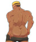  ass bara black_eyes blonde_hair blush boxer dark_skin elite_four muscle pokemon pokemon_(game) pokemon_black_and_white pokemon_bw renbu_(pokemon) undressing 