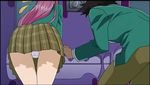  akashiya_moka aono_tsukune cap panties panty_shot pink_hair rosario+vampire school_uniform skirt thighs vampire 