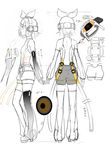  concept_art detached_sleeves hair_ribbon headphones highres kagamine_rin kagamine_rin_(append) nail_polish official_art osamu_(jagabata) ribbon sketch translated vocaloid vocaloid_append yellow_nails 