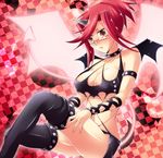  blush breasts cleavage cosplay devil_girl glasses izayoi_aki kneesocks_(character) kneesocks_(psg) large_breasts panty_&amp;_stocking_with_garterbelt red_hair tail wings yu-gi-oh! yuu-gi-ou yuu-gi-ou_5d&#039;s yuu-gi-ou_5d's 