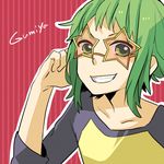 genderswap genderswap_(ftm) green_eyes green_hair grin gumiya male_focus smile solo sunglasses tama_(songe) vocaloid 