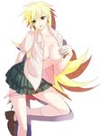  breasts covering large_breasts no_bra panty_&amp;_stocking_with_garterbelt panty_(character) panty_(psg) school_uniform 