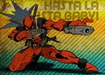  deadpool dual_wielding english gun handgun holding katana katou_(hyaena) knife male_focus marvel solo sword weapon 