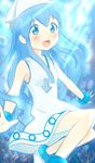  bad_id bad_pixiv_id blue_eyes blue_hair dress hat ikamusume long_hair shinryaku!_ikamusume solo tentacle_hair yanai_roku 