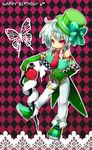  albino cane gallade gen_4_pokemon hat kuo personification pokemon red_eyes solo top_hat white_hair 