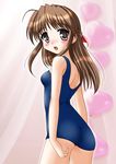  blush brown_eyes brown_hair fujieda_honami long_hair neopure one-piece_swimsuit school_swimsuit solo swimsuit tsuki_wa_higashi_ni_hi_wa_nishi_ni 