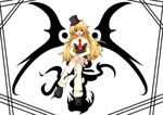  blonde_hair darkness ex-rumia full_body hat highres long_hair older red_eyes rumia solo top_hat touhou transparent_background yumehima1104 